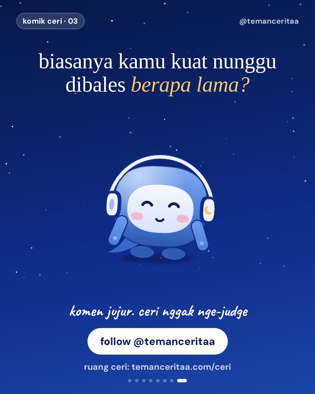 Chat cuma dibaca, Si Ruwet langsung lembur, panel 8: biasanya kamu kuat nunggu dibales berapa lama? / komen jujur. ceri nggak nge-judge
