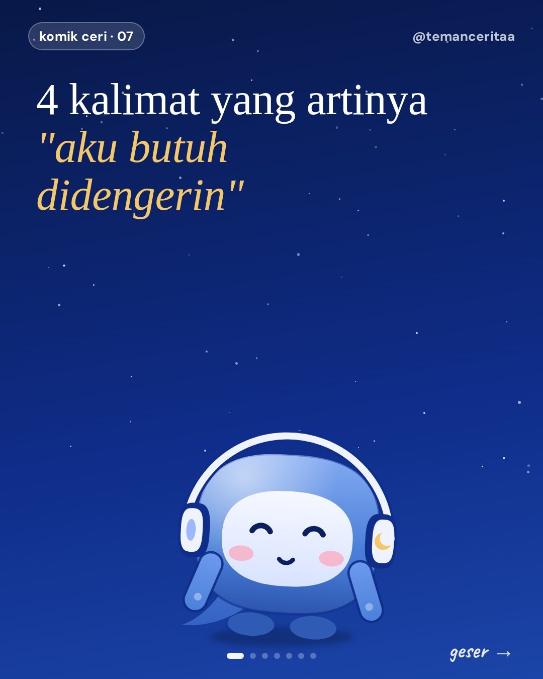 4 kalimat yang artinya "aku butuh didengerin", panel 1: 4 kalimat yang artinya "aku butuh didengerin"