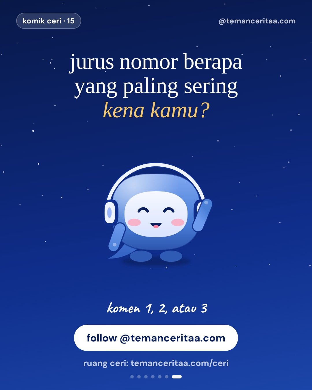 3 jurus andalan si ruwet jam 2 pagi, panel 7: jurus nomor berapa yang paling sering kena kamu? komen 1, 2, atau 3